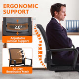 Office Guest Chair with Lumbar Support and Mid Back Mesh Space Air Grid Series for Reception