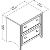 Bush Home Fairview 2 Drawer Lateral File Cabinet in Antique Black/Hansen Cherry