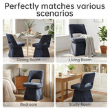 VKNOW Upholstered Swivel Dining Chairs Set of 4 with Curved Open Back