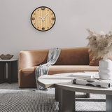 AXAORIRA 12 Inch Round Wall Clock Battery Operated, Wooden Decorative Analog Clocks Non-Ticking Quartz for Apartment, Living Room, Bedroom, Hallway, Classroom - Gifts for Family and Friends