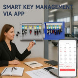 16-Key Key Lock Box – Smart Key Cabinet Wall Mount with App, Keypad, Bluetooth & WiFi Unlock (Sold Separately), Key Organizer for Home