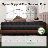 Novilla 14 Inch King Size Gel Memory Foam Mattress for Body Contouring