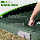 NYECHTO Self Inflating Sleeping Pad for Camping, 4" Extra-Thick Memory Foam Camping Mattress with Electric Pump, Fast Inflate & Deflate,9.5 R-Value Insulated Camping Pad for Car Travel Tent Cot, Green