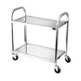 Stainless Steel Cart On Wheels,2/3-Tier Detachable Stainless Steel Utility Rolling Service Cart,Kitchen Storage Cart,Service Carts for Restaurants,Hotels and Commercial Use(2 Tier,37.4x19.7x37.4in)