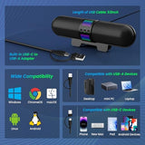 Computer Speaker, Bluetooth 5.3/Wired USB A/C Connection, 6 RGB Light Modes