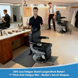 Thick Barber Chair Mat Salon & Barber Shop Anti-Fatigue Comfort Salon Floor Mat for Hair Stylist