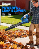 LUXTER Cordless Leaf Blower 320 CFM & 120 MPH Brushless Electric Leaf Blowers 2-Levels Variable Speed with 2 X 4.0Ah Battery and Fast Charger Included
