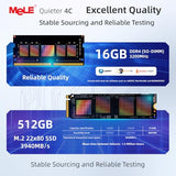MeLE Quieter4C N150 Fanless Mini PC with Win-11-Pro 16GB RAM DDR4 512GB SSD