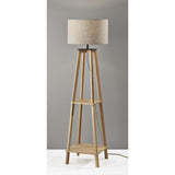 Adesso 3056-12 Kirby 59.75 inch 150.00 watt Natural Wood Shelf Floor Lamp Portable Light