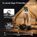 24000mAh Camping Fan, Portable Rechargeable Fan, Battery Powered Fan with LED Lantern & 120° Oscillation, Battery Operated Ventiladores for Travel, Tent, Fishing, Jobsite, Outdoor, Gifts for Men Dad