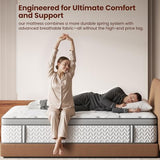 SLEEP100 King Mattress, 14 Inch 5-Zone Deep Sleep Firm Mattress with Extra Lumbar & Shoulder Support