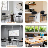 Sidanli Stackable Waiting Room Chairs, Armless Upholstered Guest Chairs Set of 4 with Comfotable Cushion