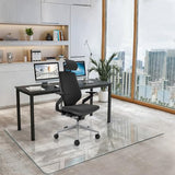 Tcyzest Tempered Glass Chair Mat 60" x 48" - 1/5" Thick, Heavy Duty, Anti-Slip Pads