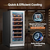 Ca'Lefort 15 Inch Wine Fridge, 33-Bottle Wine Cooler Refrigerator | 40-65°F Control