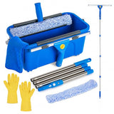 Professional Window Cleaning Kit, Window Washing Kit with 3 Gallon Bucket, 14-Inch Squeegee & 15-Inch Scrubber, 61-Inch Extendable Pole, Window Cleaning Equipment for Home & Commercial (61 inch)