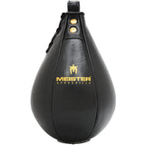 Meister SpeedKills Leather Speed Bag w/Lightweight Latex Bladder - Black - Large (10.5" x 7") (26.7 cm x 17.8 cm)