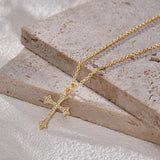 YOIHUR 14K Gold Plated Cubic Zirconia Cross Necklace for Women, Non-Tarnish Faith Jewelry for Women, Cross Faith Pendants Necklaces for Christian Occasions Christmas Valentine's Day and Mother's Day