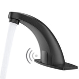 Touchless Bathroom Sink Faucets, Greenspring Automatic Faucet Bathroom Commercial Motion Sensor Faucet Battery or Plug-in Powered with Control Box and Temperature Mixer, Black