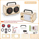 DIY Bluetooth Speaker Kit with Black Metal Handle - STEM Projects for Kids & Adults Age 8-12, Build Portable Speaker with LED Light, Science Experiment Electronics Set, Birthday Gifts for Boys & Girls