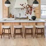 Cozyman Bar Stools Set of 6, Barstools with Sturdy Wood Legs
