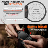 PanPinnacle Grade 5 Titanium Band for Apple Watch Ultra Band 3/2/1 49mm, Series 11/10 46mm, 9/8/7 45mm & Series 6/5/4/SE 44mm - Men‘s Business Metal Strap,Black