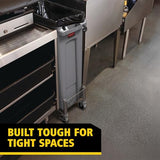 Rubbermaid Commercial Products Slim Jim Plastic Rectangular Trash/Garbage Can with Venting Channels 23 Gallon Gray