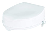 Homecraft Savanah Raised Toilet Seat with Lid, 4" Elevated Seat for Seniors, Universal Fit for Most Standard Toilets, Portable & Tool-Free, Seat Riser, Ergonomic Design, White