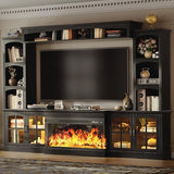 OneBlis 98" Wall Unit TV Stand with 36" Electric Fireplace