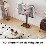 AOKCOS Rolling TV Stand for 43 50 55 60 65 70 75 Inch TVs, Portable Mobile TV Stand on Wheels, 10-Level Height Adjustable TV Cart with Swivel & Tilt Mount for Bedroom/Living Room/Office/Corner