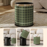 YIORYO Round Leather Trash Can, Garbage Can Under Desk Cabinet, Wastebasket Bin