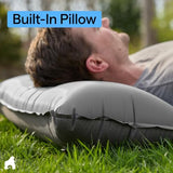 GORILLA GRIP Slip-Resistant Inflatable Sleeping Pad, Puncture Resistant Lightweight Camping Mattress, Foot Pump, Air Mats for Travel Backpacking, Inflating Bed Camp Sleep Pads for Tent, Gray