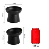 KITCHENLESTAR Elevated Cat Bowls, 15° Tilted Ceramic Raised Cat Food and Water Bowl Set, Whisker-Friendly Porcelain Pet Feeder Dishes for Indoor Cats and Small Dogs,Black,5.2 Inch,1 Pack