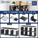 Mavivegue Book Shelf, 12 Cube Storage Organizer, DIY Bookcase, Metal Bookshelf, Tall Book case, Black Cubicle Rack