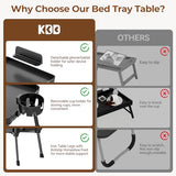 KDD Bed Tray Table with Folding Legs,Breakfast Tray with Removable Cup Holder & Phone Tablet