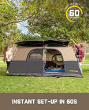 FanttikOutdoor Zeta C8 Pro Max Instant Cabin Tent 8 Person Camping Tent Setup in 60 Seconds with Rainfly & Windproof Portable with Carry Bag for Family Camping & Hiking, Upgraded Ventilation, Khaki