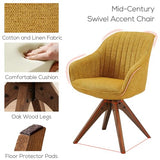 Art Leon Desk Chair No Wheels - Mid Century Modern Office Chair