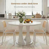 Round Dining Table, Kitchen Dinner Table for 4-6, Dining Room Accent Furniture with Wooden