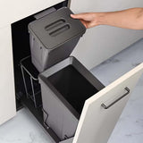 Under Cabinet Pull-Out Trash Can & Recycling Bin Kit, Soft-Close Under Sink Waste Container (Double 18L + 8L) for Kitchen Organization & Space Saving