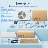 GarveeTech 12,000 BTU Mini Split Air Conditioner, 19 SEER2 115V Ductless Split-System Air Conditioner with Heat Pump, Cools Up to 750 Sq.Ft, Remote Control, Includes Installation Kit