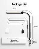 Kaulsoue Desk Lamp with Clamp, Eye Caring LED Desk Lamp for Home Office with Gooseneck, Clip on Light with 3 Color Modes for Working, Reading, Drawing