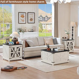 Joaxswe Farmhouse Coffee Table Set 3, End Table and Coffee Table