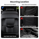 1797 Car Trash Can for Back Seat, Automotive Garbage Bin Clip on Front Seat Back, PU Leather with Leakproof Removable Plastic Liner