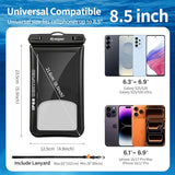 Waterproof Phone Pouch Floating 2 Pack, IP68 Waterproof Phone Case with Lanyard for iPhone 17 16 15 Pro Max, Galaxy S26 Ultra, Touch Screen, Cell Phone Dry Bag for Beach Cruise Essentials, Up to 8.5"
