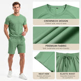 GINGTTO Summer Outfits for Men 2026 Mens Short Sets 2 Piece Outfit for Beach Vacation Green XX-Large