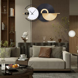 Anmotpe Large Wall Clock Geometric Oversize Modern Clocks Battery Operated Gold Iron Silent Non-Ticking Big Clocks for Living Room, Kitchen, Dining Room, Bedroom