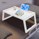 Set of 6 Bed Tray Table with Folding Legs, Breakfast in Bed Table Tray, Kids Lap Desk for Eating