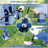 Camping Shower Tent, 7.9 FT Extra Tall Oversize Privacy Tents, Portable Outdoor Bathroom Toilet Tent with Floor, Easy Set Up Privacy Shelter for Dressing, Hiking, Fishing, UPF50+