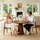 CHUN YI Dining Chairs Set of 6, Wooden Dining Room Chairs with Ergonomic Curved Back