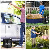Thallike Portable Shower for Camping with Immersion Water Heater, Rechargeable Camping Shower Pump, Outdoor Hot Shower with 6.6 Gallons Folding Bucket for Camping, Hiking, Traveling, Washing