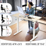 SHW 48-Inch Electric Height Adjustable Standing Desk with Drawer